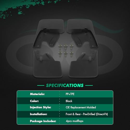 Image of SCITOO Mud Flap Compatible with 2022-2023 for Toyota Tundra 76621-0C080,76622-0C080,76625-0C090,76626-0C090