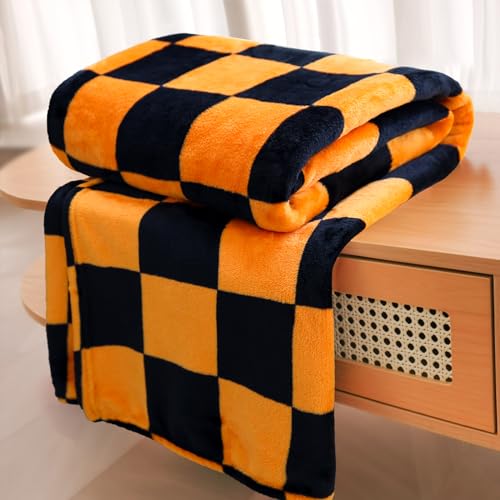 Vessia Throw Blanket Checkerboard Black and...