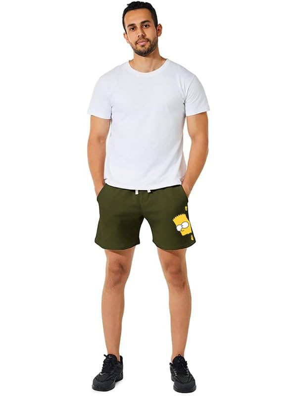 Image of hotfits Men's Casual Cotton All Season Soft Feel Fabric Printed Boxer Shorts,Workout Shorts, Elastic Waist Running Shorts with 2 Side Pockets - Pack of 1