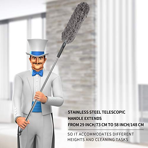 MR.SIGA Lint Free Microfiber Uitschuifbare Stofzak, Roestvrij Stalen Handvat, Wasbare Stofdoek voor Huishoudelijke… - Image 3