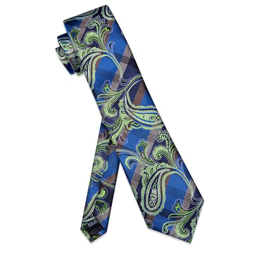 Image of YourTies Floral Ties for Men Silk Tie and Pocket Square Set Business Formal Mens Neckties with Gift Box Wedding