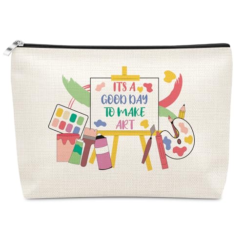 Art Lover Gifts Makeup Bag for Artists Women Sister Friends Art Teacher Appreciation Gift Cosmetic Bag for Painting Lover Artists Inspirational Graduation Birthday Gift for Artist Painter Travel Pouch