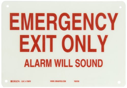 Panneau de porte Emergency Exit rouge sur blanc contre les fausses alarmes