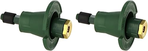 Orbit 54027 Cabezal rociador emergente de plástico con boquilla de latón, patrón completo, verde (paquete de 2)