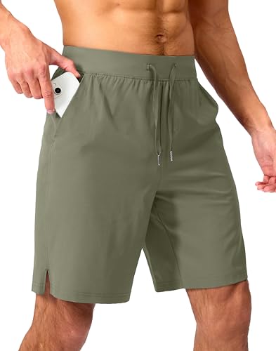 Image of Soothfeel Men's Running Shorts with Zipper Pockets 9 inch / 7 inch / 5 inch Quick Dry Eight Basketball Gym Workout Athletic Shorts