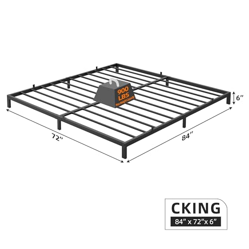 Image of GarveeLife 6 in King Heavy Duty Metal Bed Frame with Under-Bed Storage, Noise-Free Mattress Foundation, No Box Spring Needed, Easy Assembly, Strong Weight Capacity