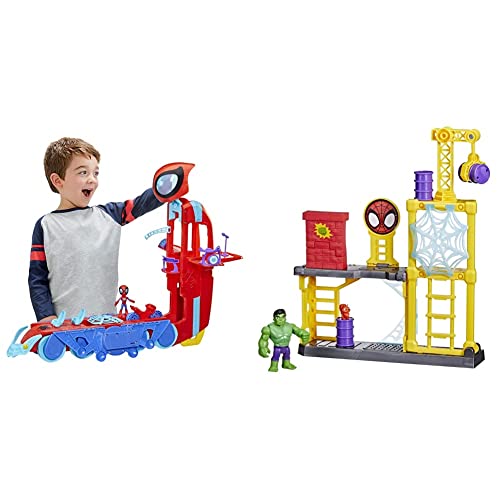 Marvel Spidey And His Amazing Friends Spider Crawl-R 2-In-1 Headquarters Playset, 3 Years And Up, 2 Feet Tall & Marvel Spidey And His Amazing Friends Hulk’s Smash Yard Preschool Toy, 3 And Up #TOP9