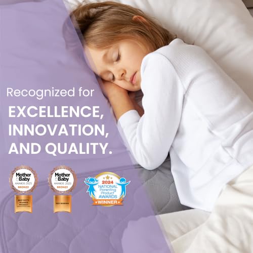 Image of Lynmark Toddler Potty Training Bed Pads - Double, 1 Pk Grey 53x33 | Waterproof Bedwetting Pee Protector Mat for Kids, Non-Slip Reusable & Washable Incontinence Mattress Sheet Absorbs Up to 1.8L