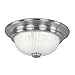 Livex Lighting 7418-91 Flush Mount with Grooved Iced Cased Glass Shades, Brushed Nickel