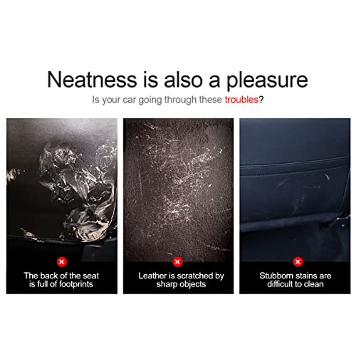 Moly Magnolia Heavy Duty Kick Mat for Car, 2 Pack Car Seat Back Protectors, Upgraded Waterproof Fabric, Car Back Seat Cover for Kids, Pets with 3 Reinforced Mesh Storage Pockets