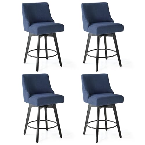 Image of 26 inch Counter Height Swivel Bar Stools, Set of 4, Blue