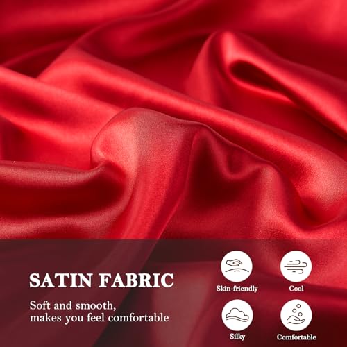 Image of AMY COULEE Mens Satin Boxer Shorts Silky Lightweight Pajama Bottoms Split Side Lounge Sleep Shorts