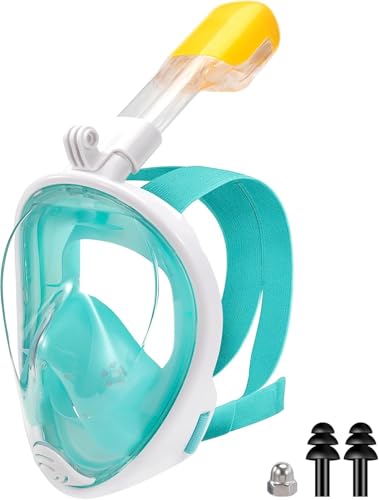 Máscara de Buceo 180°Panorámica Máscara de Snorkel de Cara Anti-vaho Anti-Fuga Gafas de Buceo para Niñas, Niños y Adolescentes