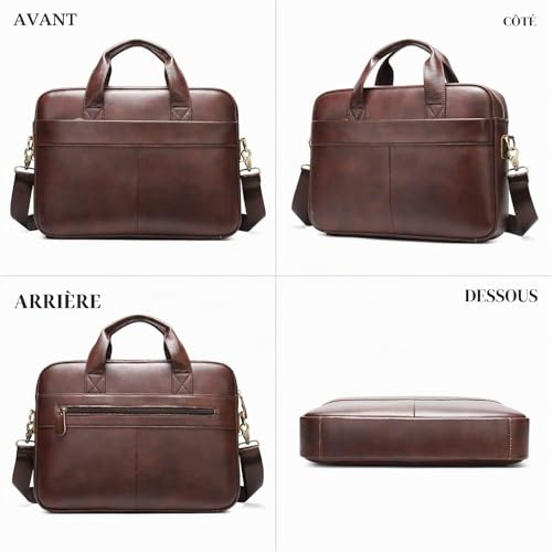 Mallette homme en cuir pour transporter votre ordinateur 14" sans risque