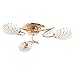 MW-Light 267012803 Deckenleuchte 3 Flammig Modern Gold Glasschirm Weiß Wohnzimmer