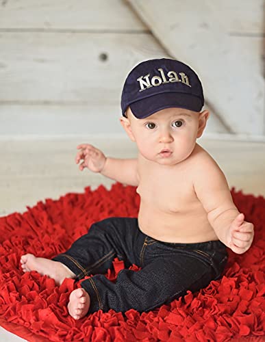 Melondipity Personalized Baseball Cap Hat for Boys, Infants, Toddlers-Navy Blue3