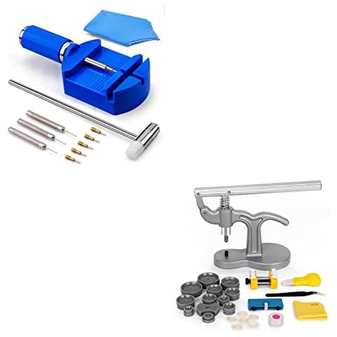 BYNIIUR Watch Link Removal Tool Kit & Watch Press Set, Watch Band Tool Kit Link Remover Tool Set Watch Battery Replacement Tool Kit Watch Opener Tool Cover