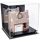 Better Display Cases Acrylic Versatile Display Case - Large Square Box with Mirror Case, Black Risers and Black Base 15.5' x 15.5' x 15.5' (A118)