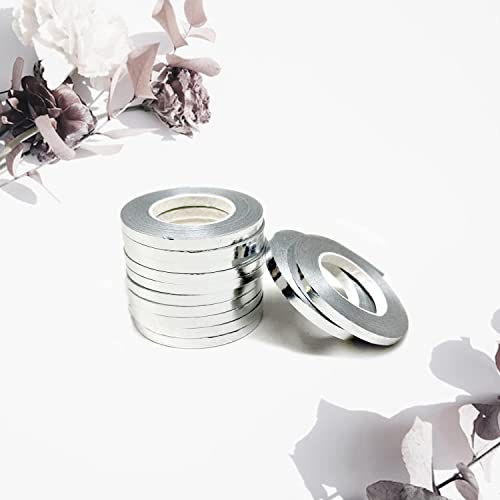 Image of AMFIN Silver Ribbon Roll - Pack of 12, Curling Balloon Ribbon for Decoration