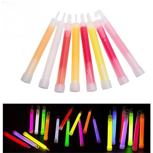 ケミカルライト ペンライト 蛍光棒 25/50本セット(発光時間約12時間～約18時間) 長時間発光タイプ 使い捨て 余興 イベント用 夏祭り 学園祭 文化祭 花火大会 ハロウィンクリスマス 夜遊び コンサート 50本セット レッドの商品画像（Amazon）