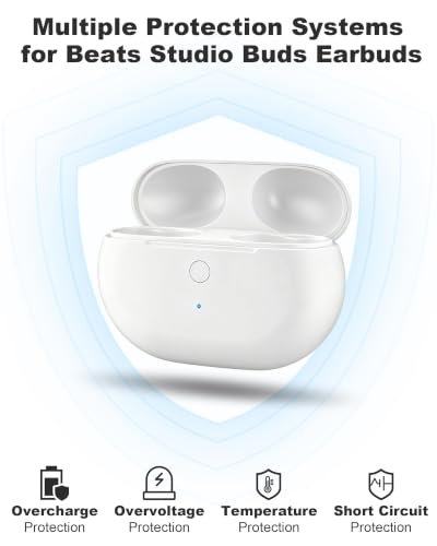 Image of Charging Case Replacement for Beats Studio Buds - Earbuds Charger Case with Bluetooth Pairing Sync Button, 660mAh Battery (Earbuds Not Included), White