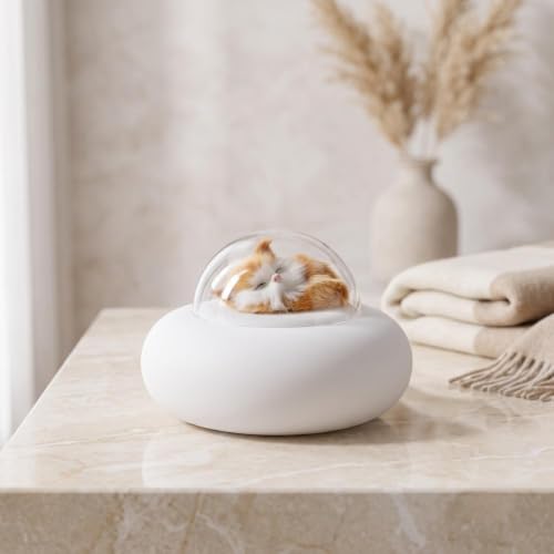 Image of KRESHU Cute Cat Sleeping Spaceship Night Light Lamp Silicone Bedside Lamp Touch Control Warm Dimmable USB Rechargeable Spaceship Night Lamp Gift Kids for Home /Bedroom /Living Room /Office (Pack of 1)