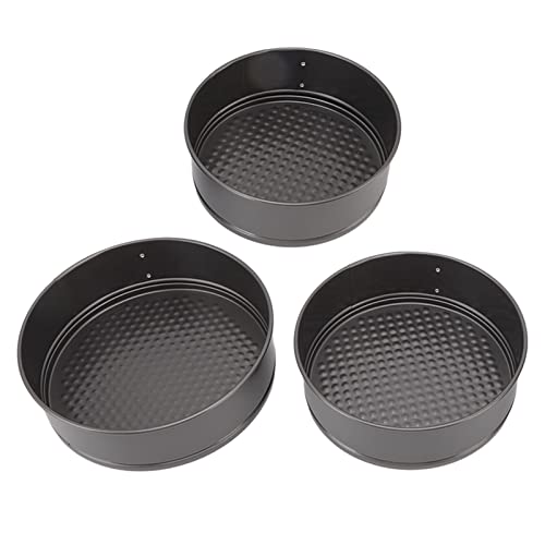 Cake Pan 3pcs Set, Carbon Steel Round Cake Pans Baking Tray Nonstick Baking Mold with Removable Bottom Springform Cake Pans Sets for Baking(18/20/22)