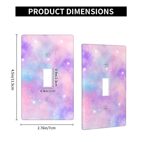 Purple Sparkle Light Switch Cover Wall Plate, Bling Star Single Toggle Light Switch Covers, 1 Gang Switch Plate Covers Wall Plates Decorative For Kitchen Bedroom Living Room 4.5" X 2.76" #TOP1