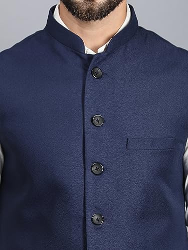 Image of Ethluxis Men's Designer Solid Nehru Jacket /Waist Coat /Bandhgala