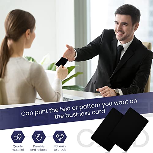 50 Stück Metall Visitenkarte Beeindruckende Rohlinge Aluminium Visitenkarte Leere Schwarze Alu Legierung Karte Laser Gravierte Visitenkarte Dicke Blanko Karte für DIY Geschenkkarten