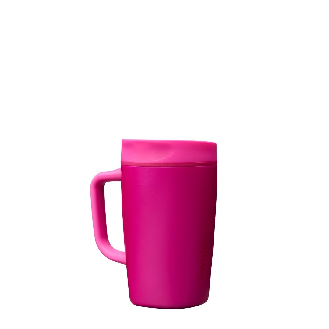 Owala SmoothSip Slider Stainless Steel Insulated Travel Mug with Handle, 100% Leak Proof, For Hot and Cold Drinks, Travel Friendly with Sliding Lock Lid, 12oz, BPA Free, Leak Proof, Read My Lips