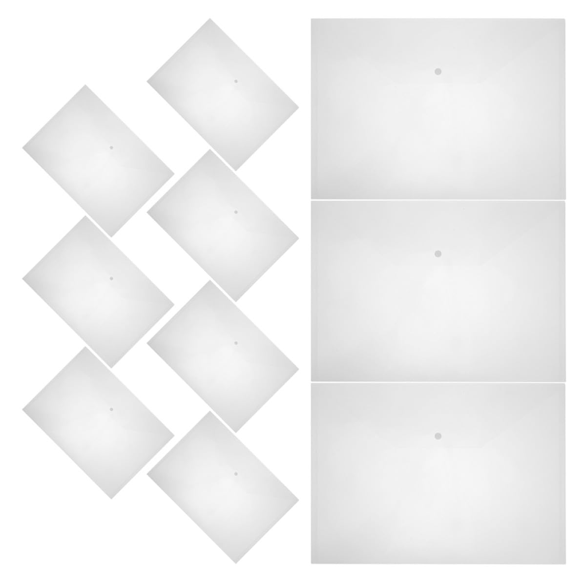 NOLITOY Sobres para Documentos A3 Transparentes Botón a Presión 20 Unidades de Polipropileno Resistente de 0018 MM Carpeta Organizadora para Material de Oficina y Archivo