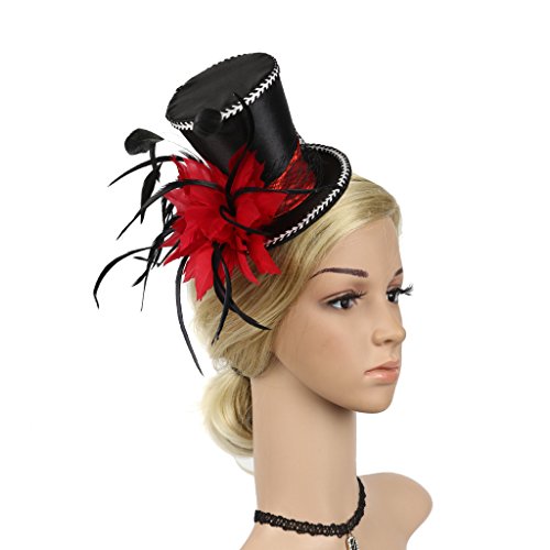 Kobtokfy Women's Fascinator, Red, One Size #TOP1