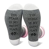 Funny Theater Socks for Women - The Stage Is My Happy Place Themed Novelty Gifts for Actor Friends, Creative Birthday Christmas Presents