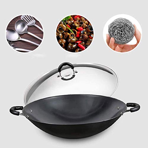 Wok para saltear 16 pulg sin recubrimiento con tapa miniatura 7