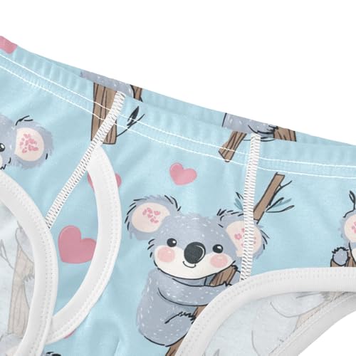 Wusikd Cute Koalas Bears Boys' Underwear Cotton Pink Hearts Boys Briefs Soft Toddler Underwear 2T4