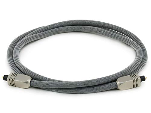 Câble audio optique S/PDIF 6ft argent connecteurs métal