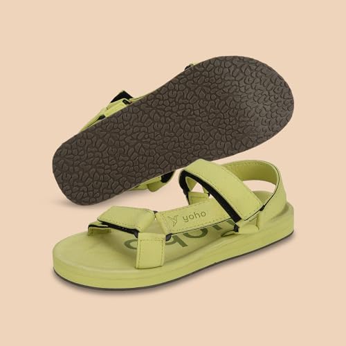 Image of YOHO EVA Sandals for Women | EVA sole | Comfortable cushioned sole with TPR base | Lightweight | Soft skin friendly straps | Adjustable straps | Velcro closure | Vibrant colour options