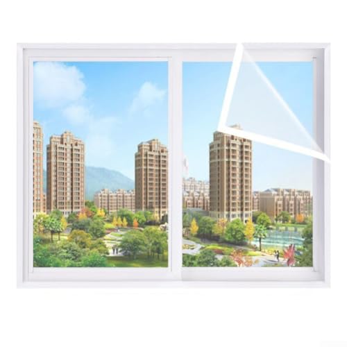 Zilimontt Película aislante para kit de sellado térmico resistente al viento y al agua, material de polietileno grueso con fuerte adherencia, transparente para transmisión de luz, reutilizable (120 x