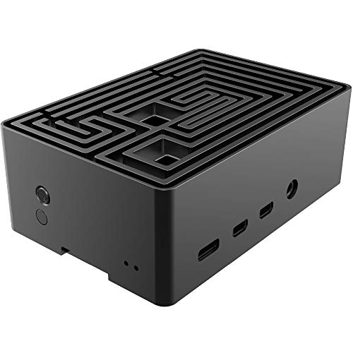 Akasa Maze Funda Raspberry Pi 4, Caja sin Ventilador, Ranura Micro SD Oculta, Estuche de enfriamiento pasivo, Disipador de Calor de Aluminio, para Raspberry Pi 4 Modelo B, A-RA10-M1B