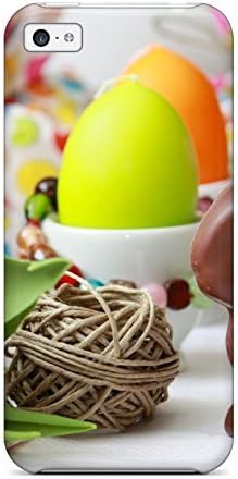 Protective Tpu Case With Fashion Design For Iphone 5c (chocolate Bunny Eggs Tulips Candles Table White Brown Red Green Yellow Holiday Easter)