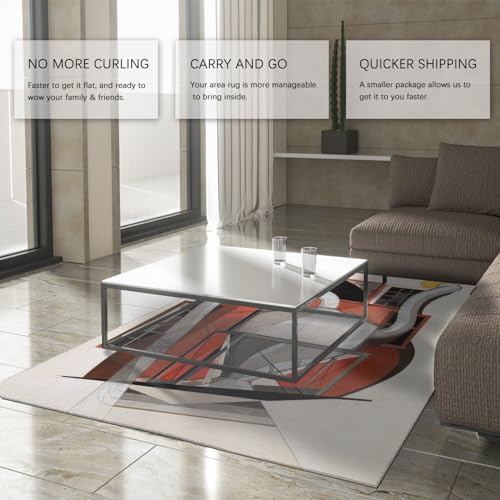 Tapis d'art moderne rectangulaire pour salon et chambre