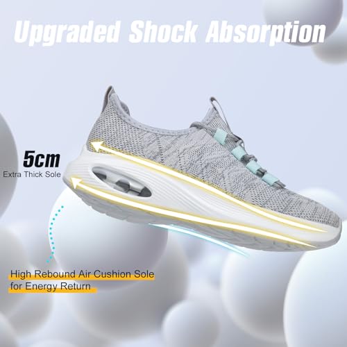 Image of Wide Toe Box Shoes Women Extra Wide Width Sneakers Air Cushion Road Running Shoes Ultra Light Tennis Gym Workout Training Shoes Breathable Walking Shoes with Arch Support