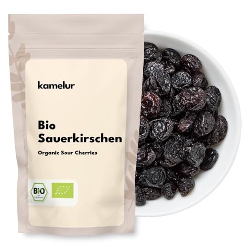 Kamelur Bio Sauerkirschen 1 kg – Getrocknet & entsteint – Ungesüßte Sauerkirschen aus kontrolliert biologischem Anbau