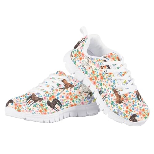 SYtrade Girl's Running Shoes Lace Up Walking Tennis Sneakers Lightweight White Sole4