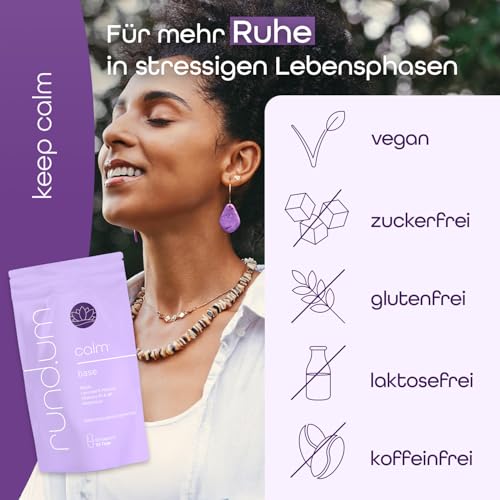rund.um calm - 300mg pro Tagesdosis Reishi Vitalpilz - mit Lavendel & Melisse - B-Vitamine B1 & B6 plus Magnesium zur Unterstützung von Entspannung & Stressbewältigung - vegan - 60 Kapseln