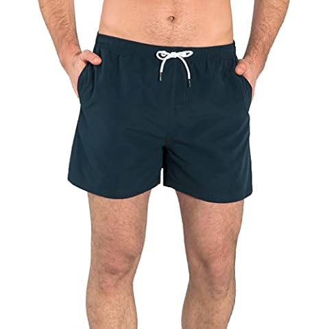 Actleis Mens Swim Trunks Quick Dry Swim Shorts with Mesh Lining 5" Bathing Suits Short Swimwear L Dark Navy Cover