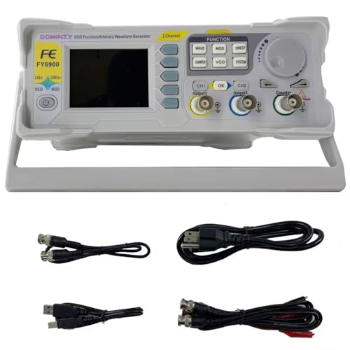 Dominty DOMINTY680030 Function Generator Ac100-240V Fy6900 60Mhz Double Channel Dds Function Arbitrary Waveform Signal Generator Frequency Meter 250Msa/S Sine Square/Triangle/Pulse/Sawtooth Wave/Staircase Wave thumb #5