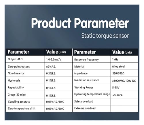 Sensor de par estático DYJN-103 de 1000Nm con llave dinamométrica de cabeza cuadrada 6