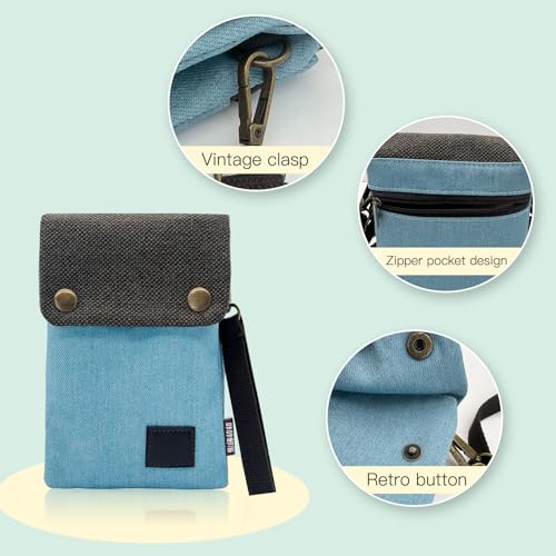 Small Crossbody Purse, Denim Cell Phone Purse Small Purses for Women and Men, Multi-Pocket Small Crossbody Bag3